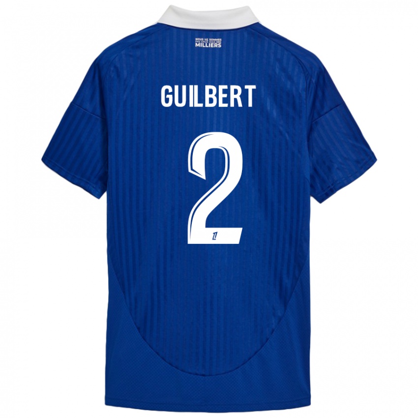 Niño Camiseta Frédéric Guilbert #2 Azul Blanco 1ª Equipación 2024/25 La Camisa