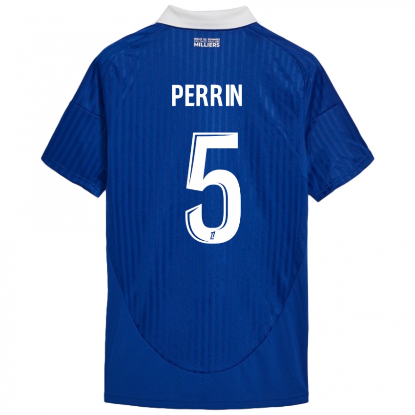 Niño Camiseta Lucas Perrin #5 Azul Blanco 1ª Equipación 2024/25 La Camisa