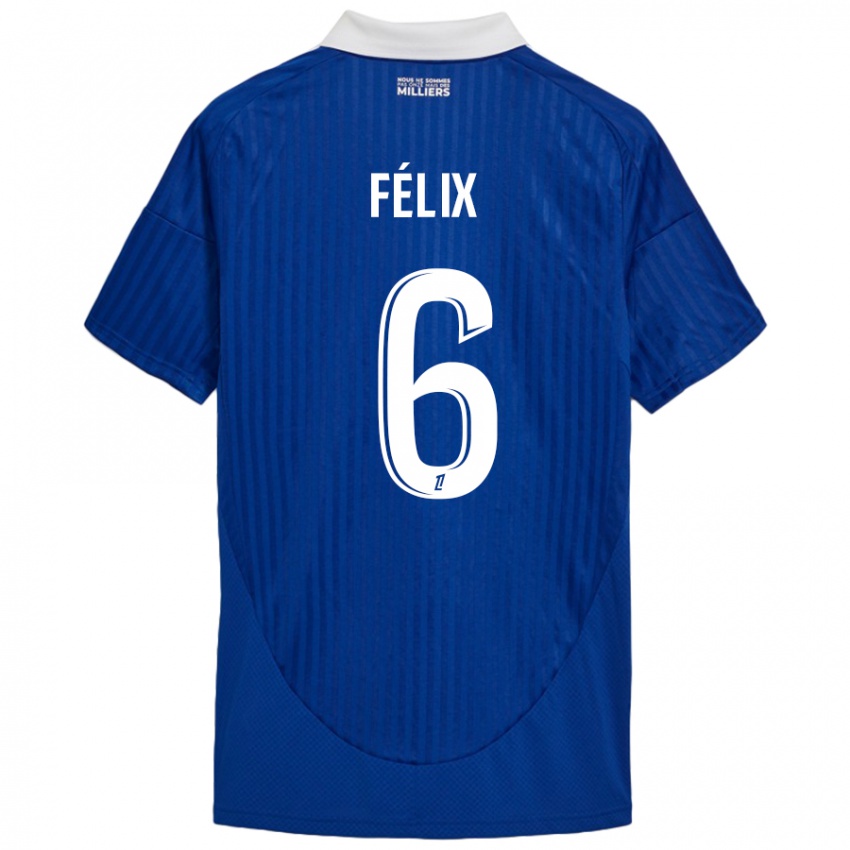 Niño Camiseta Félix Lemaréchal #6 Azul Blanco 1ª Equipación 2024/25 La Camisa