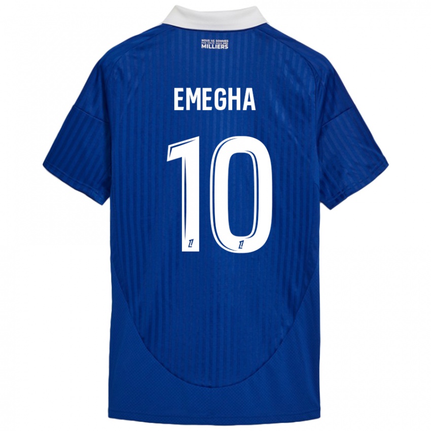 Niño Camiseta Emanuel Emegha #10 Azul Blanco 1ª Equipación 2024/25 La Camisa