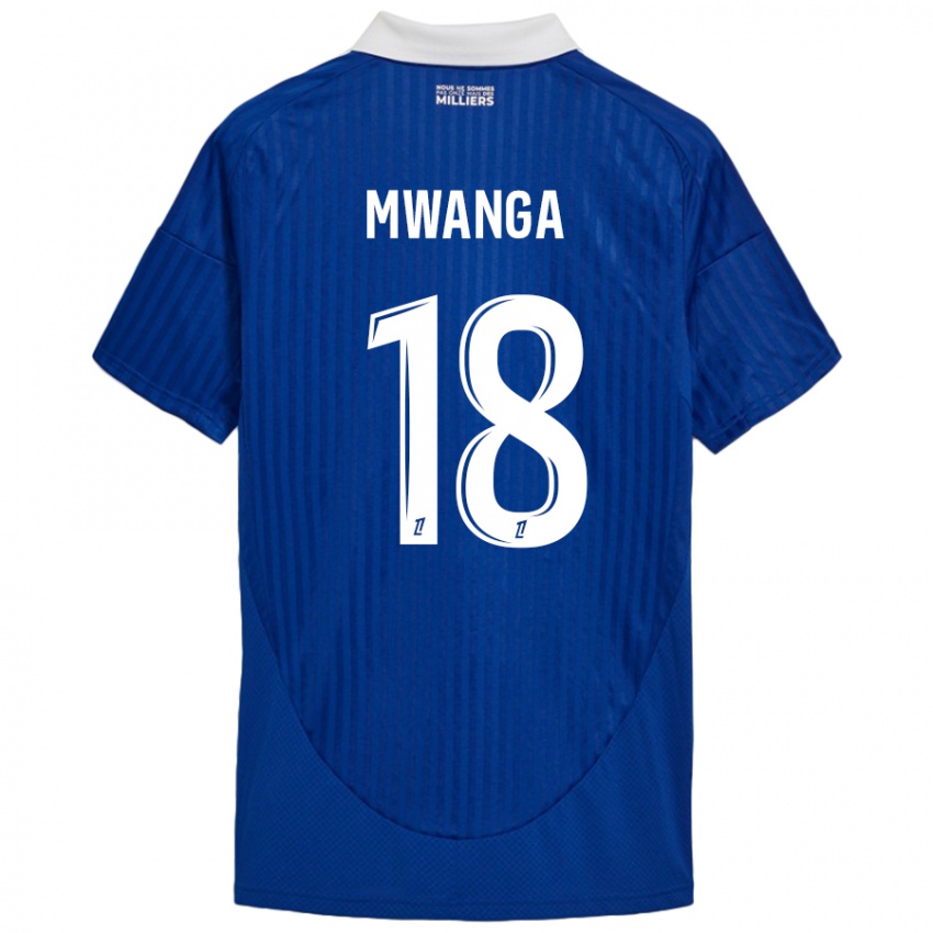 Niño Camiseta Junior Mwanga #18 Azul Blanco 1ª Equipación 2024/25 La Camisa