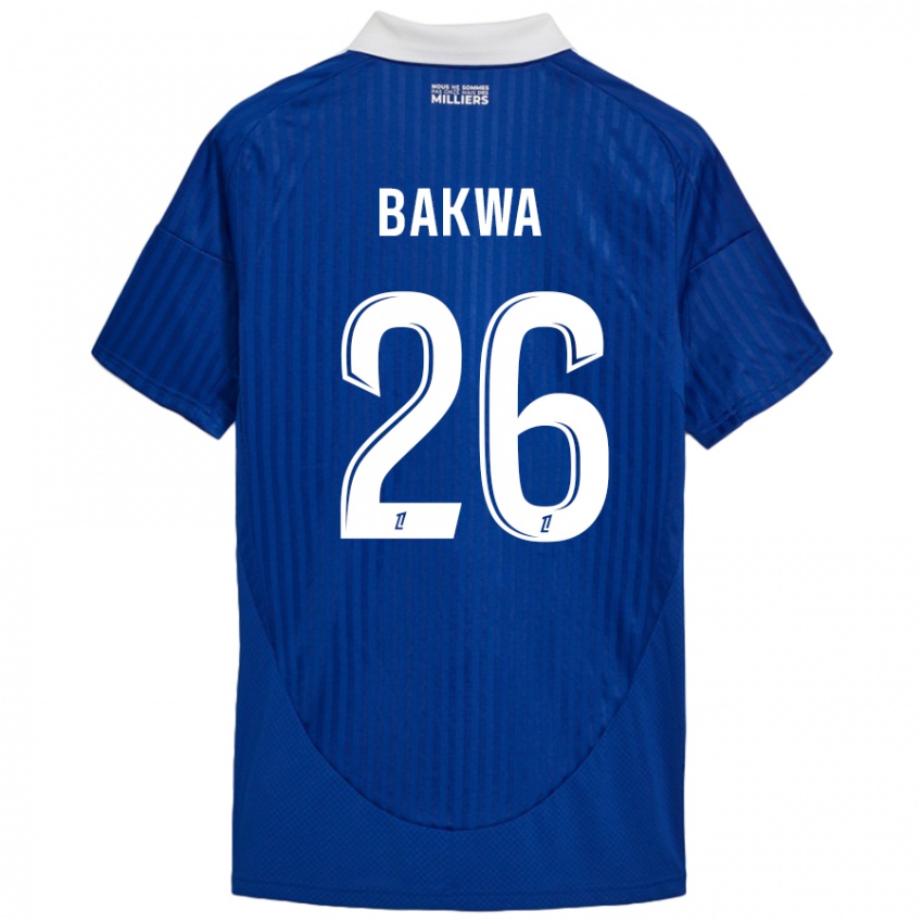 Niño Camiseta Dilane Bakwa #26 Azul Blanco 1ª Equipación 2024/25 La Camisa