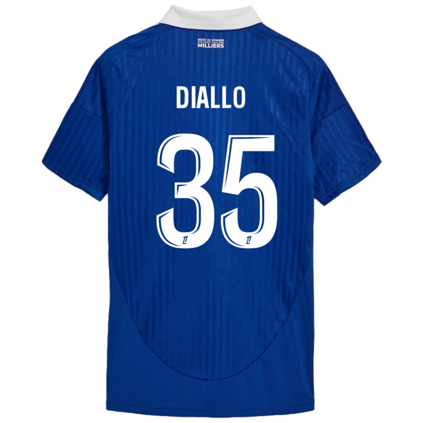 Niño Camiseta Tidiane Diallo #35 Azul Blanco 1ª Equipación 2024/25 La Camisa