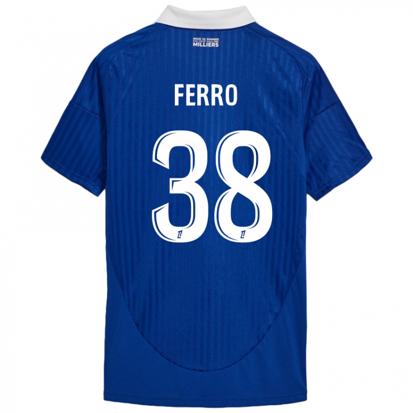 Niño Camiseta Nolan Ferro #38 Azul Blanco 1ª Equipación 2024/25 La Camisa