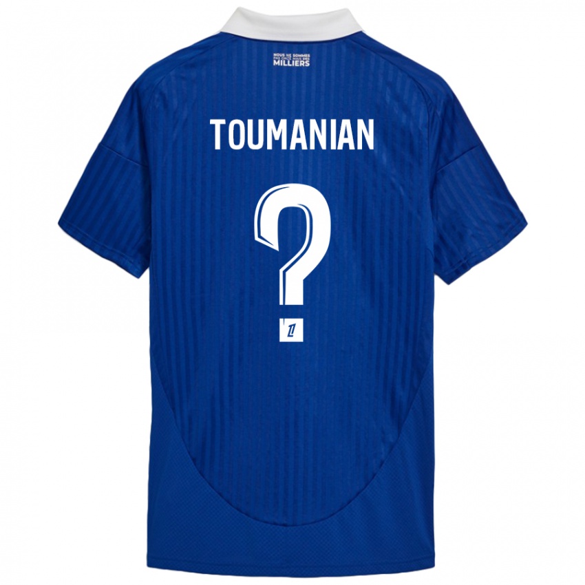 Niño Camiseta Anthony Toumanian #0 Azul Blanco 1ª Equipación 2024/25 La Camisa