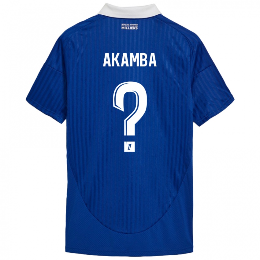 Niño Camiseta Fred Akamba #0 Azul Blanco 1ª Equipación 2024/25 La Camisa