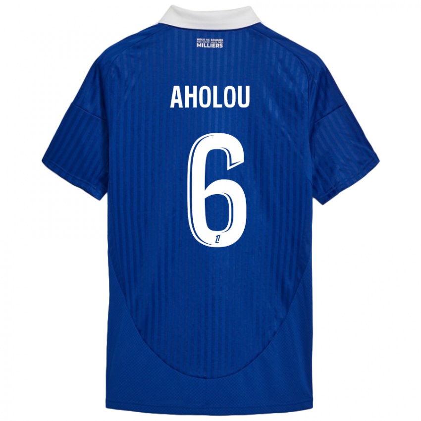 Niño Camiseta Jean-Eudes Aholou #6 Azul Blanco 1ª Equipación 2024/25 La Camisa