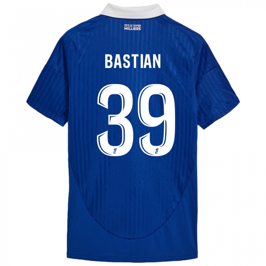 Niño Camiseta Maxime Bastian #39 Azul Blanco 1ª Equipación 2024/25 La Camisa