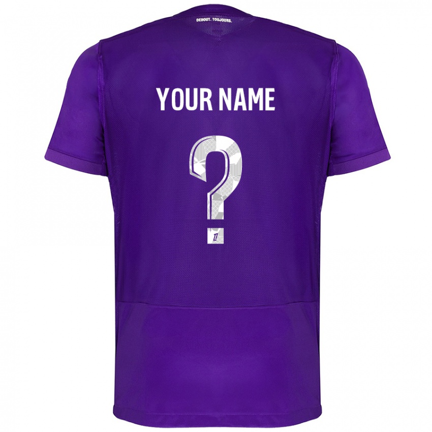 Niño Camiseta Ihren Namen #0 Morado Blanco 1ª Equipación 2024/25 La Camisa