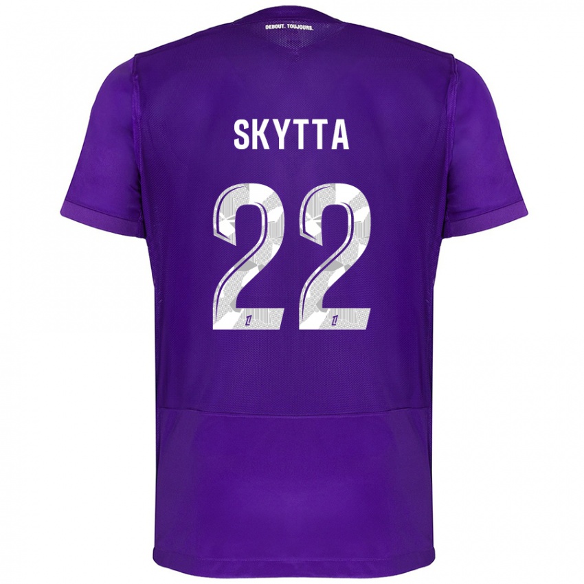 Niño Camiseta Naatan Skyttä #22 Morado Blanco 1ª Equipación 2024/25 La Camisa