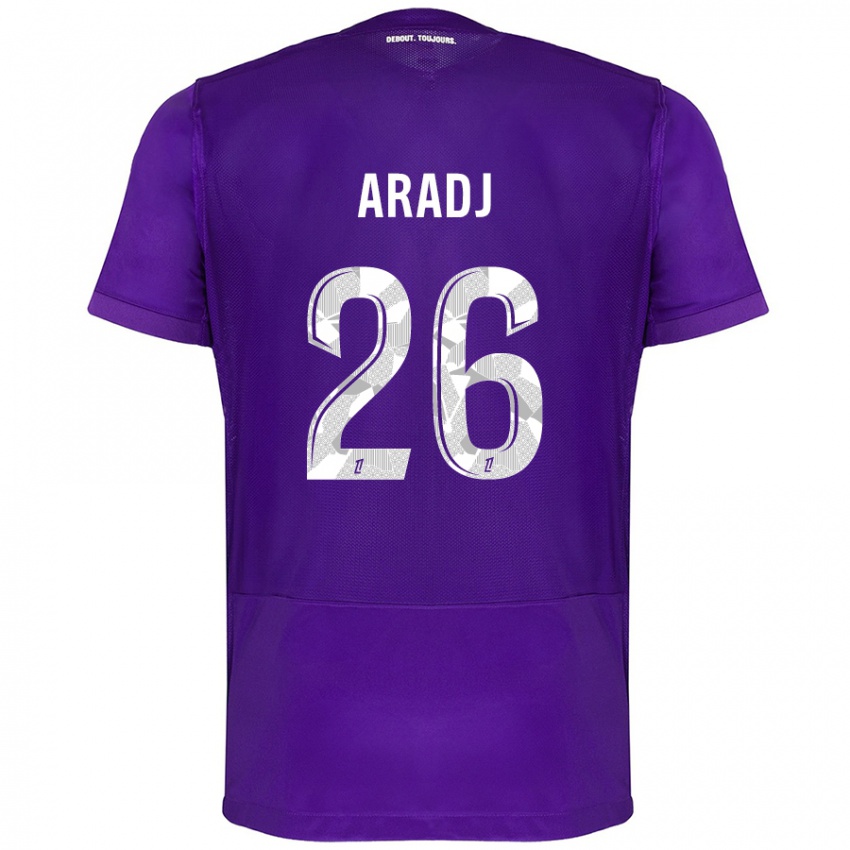 Niño Camiseta Ylies Aradj #26 Morado Blanco 1ª Equipación 2024/25 La Camisa