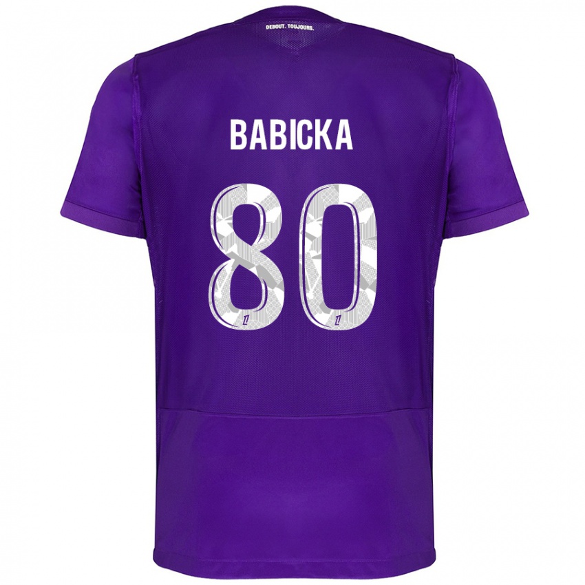 Niño Camiseta Shavy Babicka #80 Morado Blanco 1ª Equipación 2024/25 La Camisa