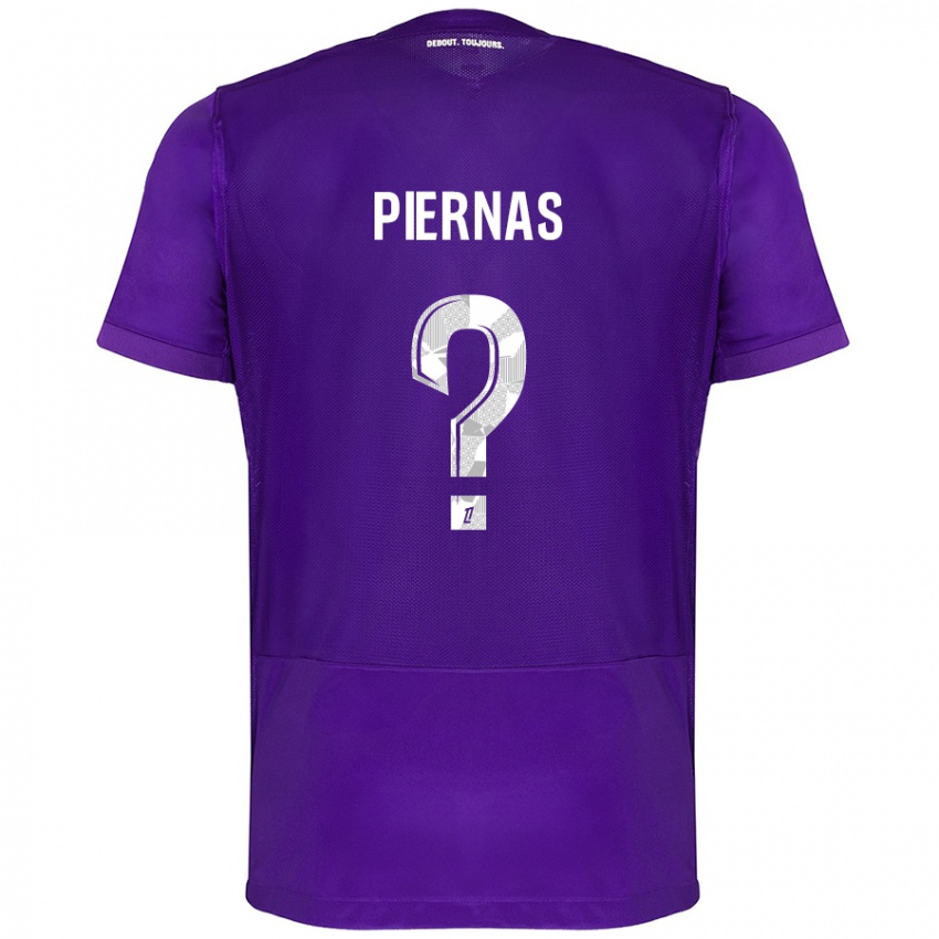 Niño Camiseta Gaëtan Bakhouche Piernas #0 Morado Blanco 1ª Equipación 2024/25 La Camisa