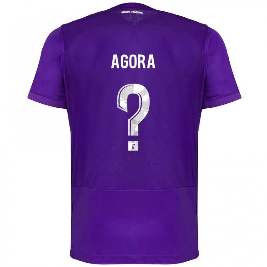 Niño Camiseta Yannick Agora #0 Morado Blanco 1ª Equipación 2024/25 La Camisa