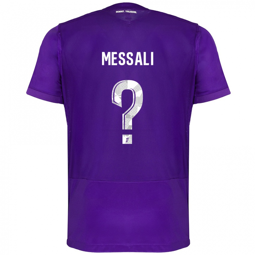 Niño Camiseta Rafik Messali #0 Morado Blanco 1ª Equipación 2024/25 La Camisa