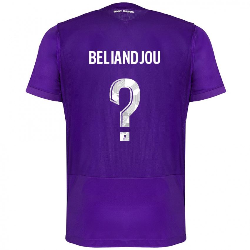 Niño Camiseta Ruben Beliandjou #0 Morado Blanco 1ª Equipación 2024/25 La Camisa