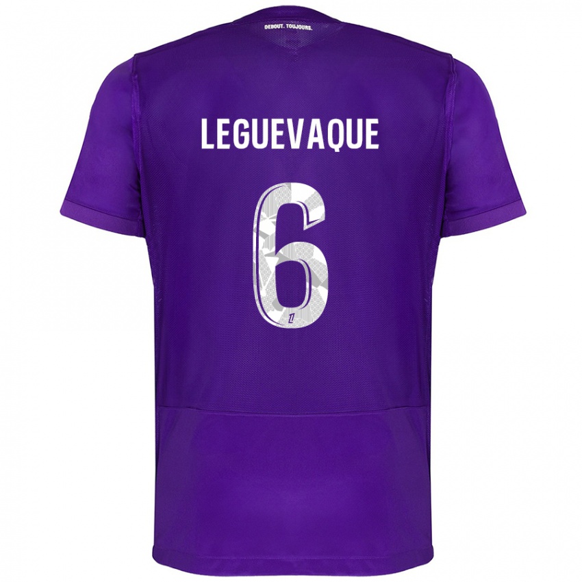 Niño Camiseta Laurie Leguevaque #6 Morado Blanco 1ª Equipación 2024/25 La Camisa