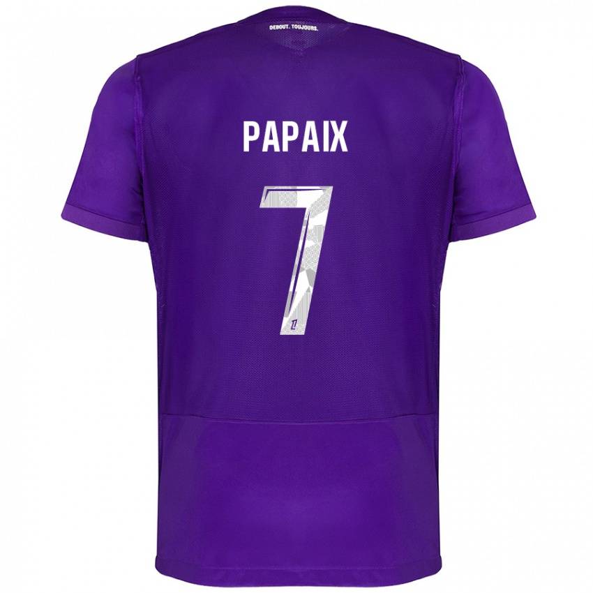 Niño Camiseta Marie Papaix #7 Morado Blanco 1ª Equipación 2024/25 La Camisa