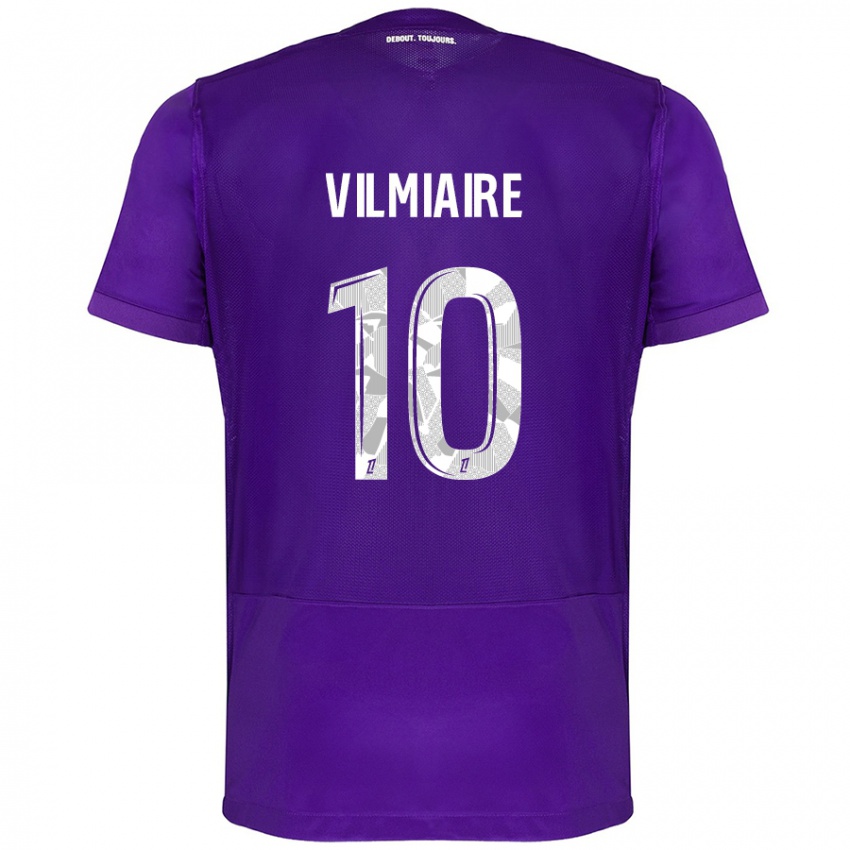 Niño Camiseta Kelly Vilmiaire #10 Morado Blanco 1ª Equipación 2024/25 La Camisa