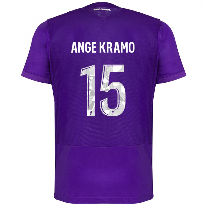 Niño Camiseta Marie Ange Kramo #15 Morado Blanco 1ª Equipación 2024/25 La Camisa