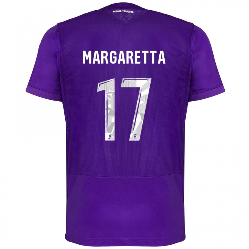 Niño Camiseta Jessica Margaretta #17 Morado Blanco 1ª Equipación 2024/25 La Camisa