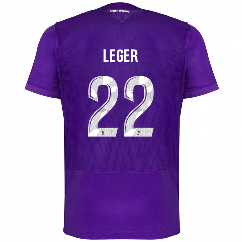 Niño Camiseta Christelle Léger #22 Morado Blanco 1ª Equipación 2024/25 La Camisa