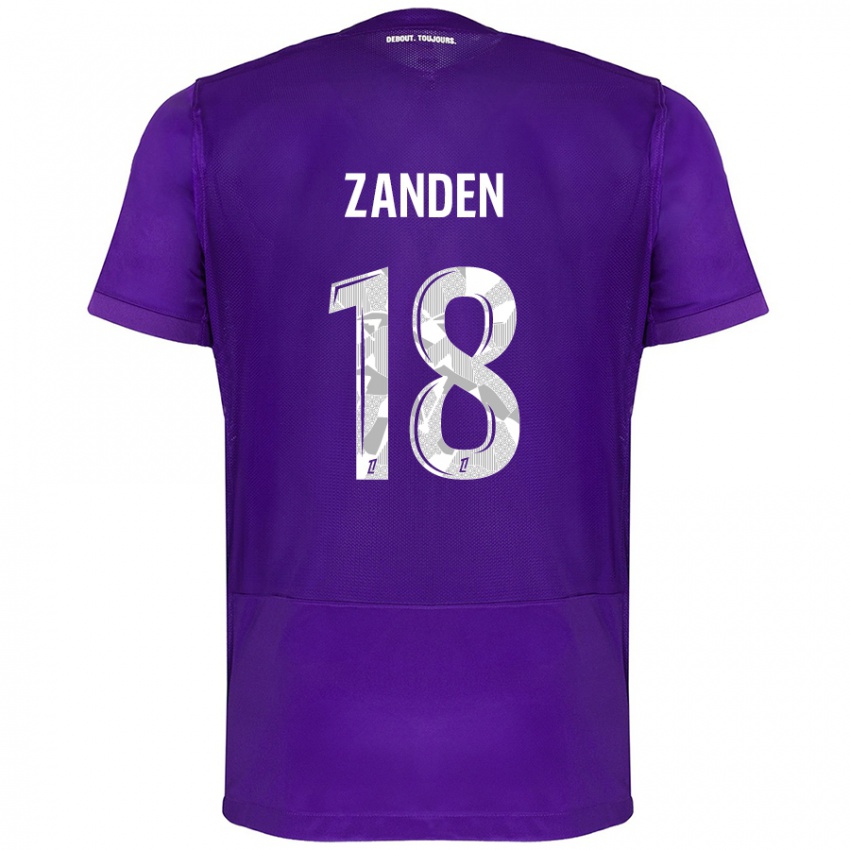 Niño Camiseta Oliver Zandén #18 Morado Blanco 1ª Equipación 2024/25 La Camisa