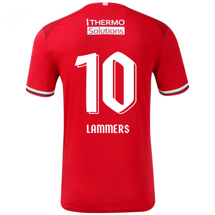 Niño Camiseta Sam Lammers #10 Rojo Blanco 1ª Equipación 2024/25 La Camisa