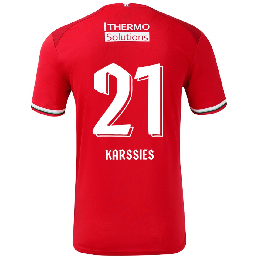 Niño Camiseta Sam Karssies #21 Rojo Blanco 1ª Equipación 2024/25 La Camisa