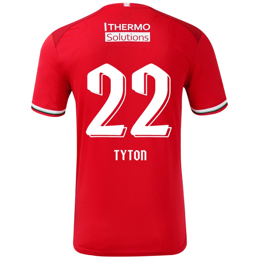 Niño Camiseta Przemyslaw Tyton #22 Rojo Blanco 1ª Equipación 2024/25 La Camisa