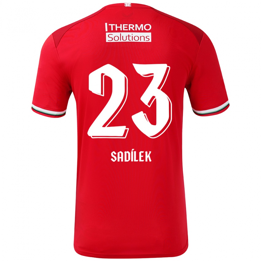 Niño Camiseta Michal Sadilek #23 Rojo Blanco 1ª Equipación 2024/25 La Camisa