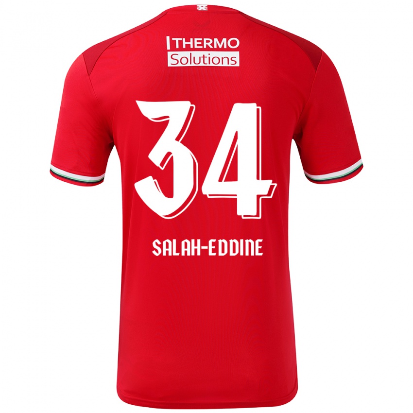 Niño Camiseta Anass Salah-Eddine #34 Rojo Blanco 1ª Equipación 2024/25 La Camisa