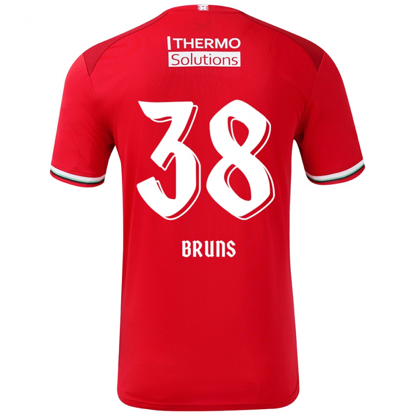 Niño Camiseta Max Bruns #38 Rojo Blanco 1ª Equipación 2024/25 La Camisa