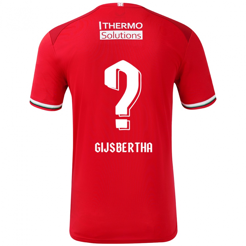 Niño Camiseta Tyrese Gijsbertha #0 Rojo Blanco 1ª Equipación 2024/25 La Camisa