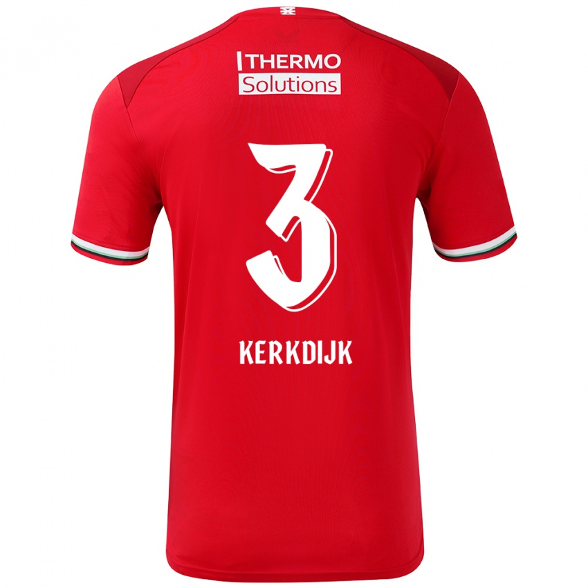 Niño Camiseta Danique Kerkdijk #3 Rojo Blanco 1ª Equipación 2024/25 La Camisa