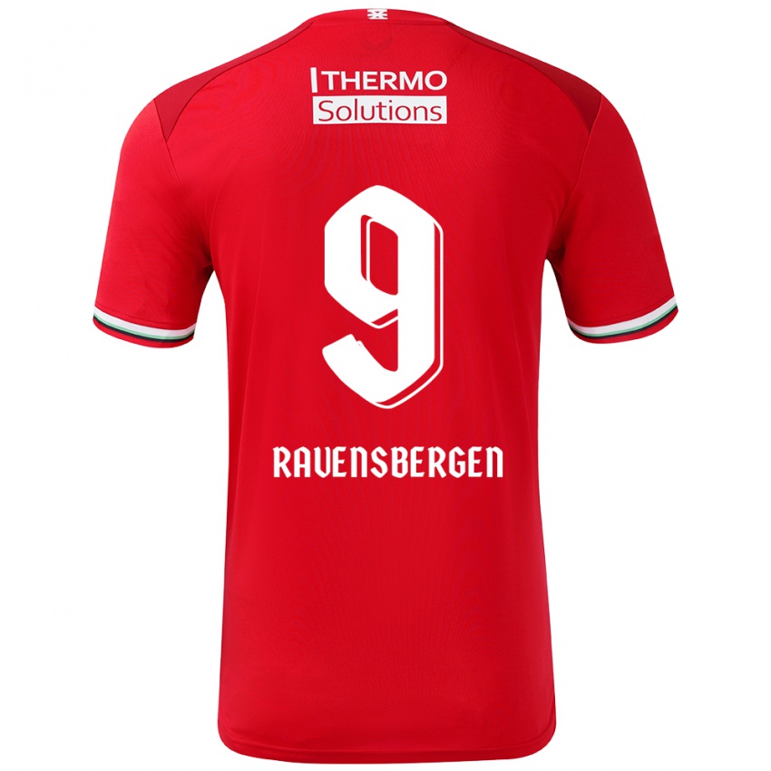 Niño Camiseta Jaimy Ravensbergen #9 Rojo Blanco 1ª Equipación 2024/25 La Camisa