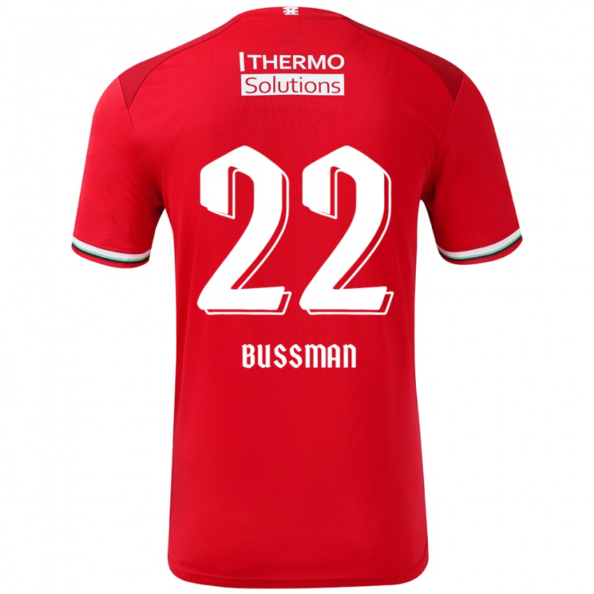 Niño Camiseta Fiene Bussman #22 Rojo Blanco 1ª Equipación 2024/25 La Camisa