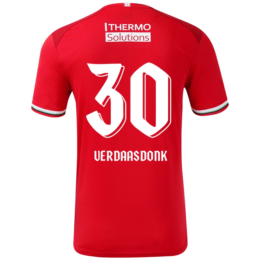 Niño Camiseta Suus Verdaasdonk #30 Rojo Blanco 1ª Equipación 2024/25 La Camisa