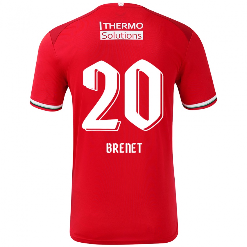 Niño Camiseta Joshua Brenet #20 Rojo Blanco 1ª Equipación 2024/25 La Camisa