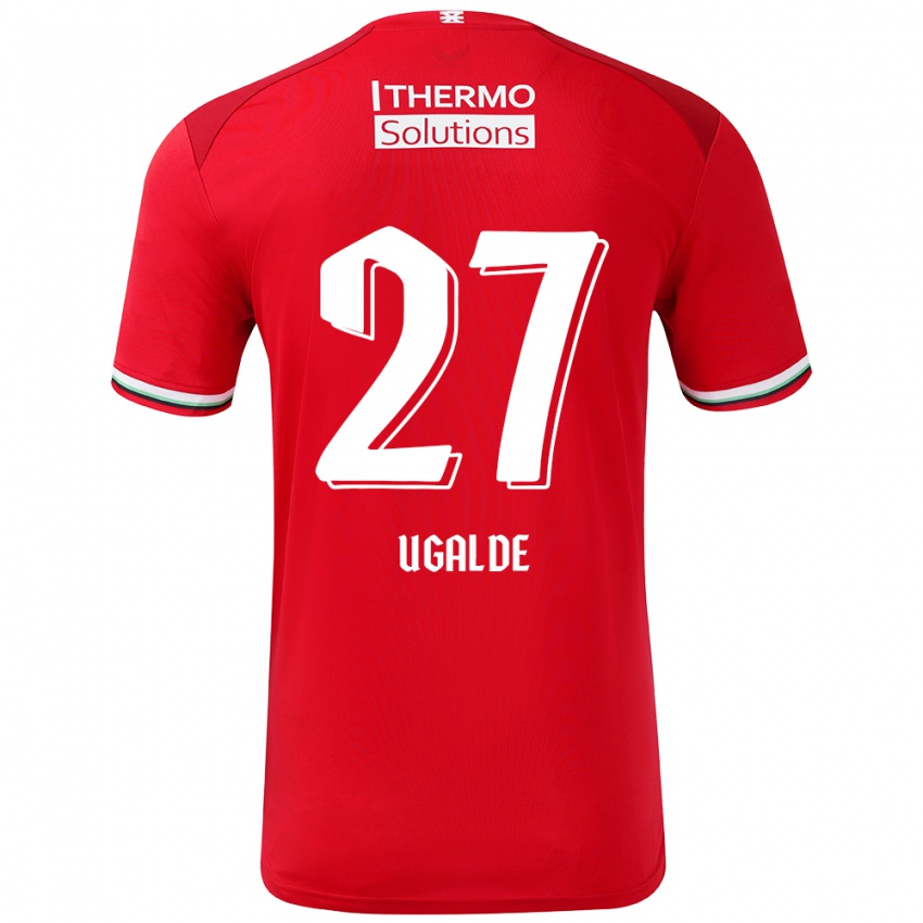 Niño Camiseta Manfred Ugalde #27 Rojo Blanco 1ª Equipación 2024/25 La Camisa