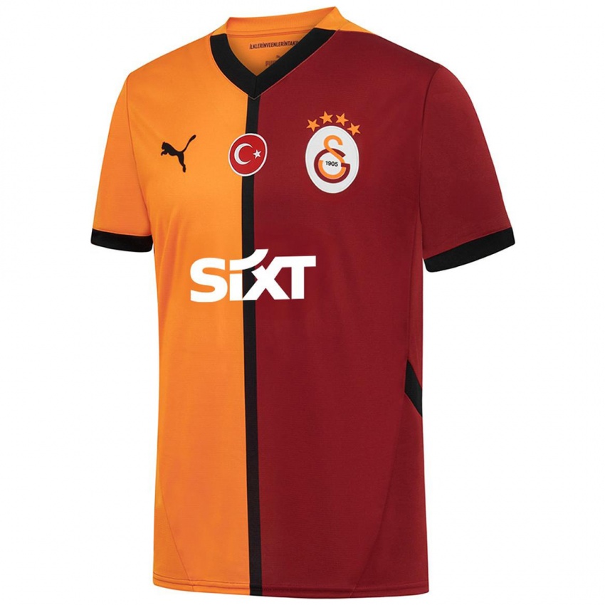 Niño Camiseta Gökdeniz Gürpüz #36 Amarillo Rojo 1ª Equipación 2024/25 La Camisa