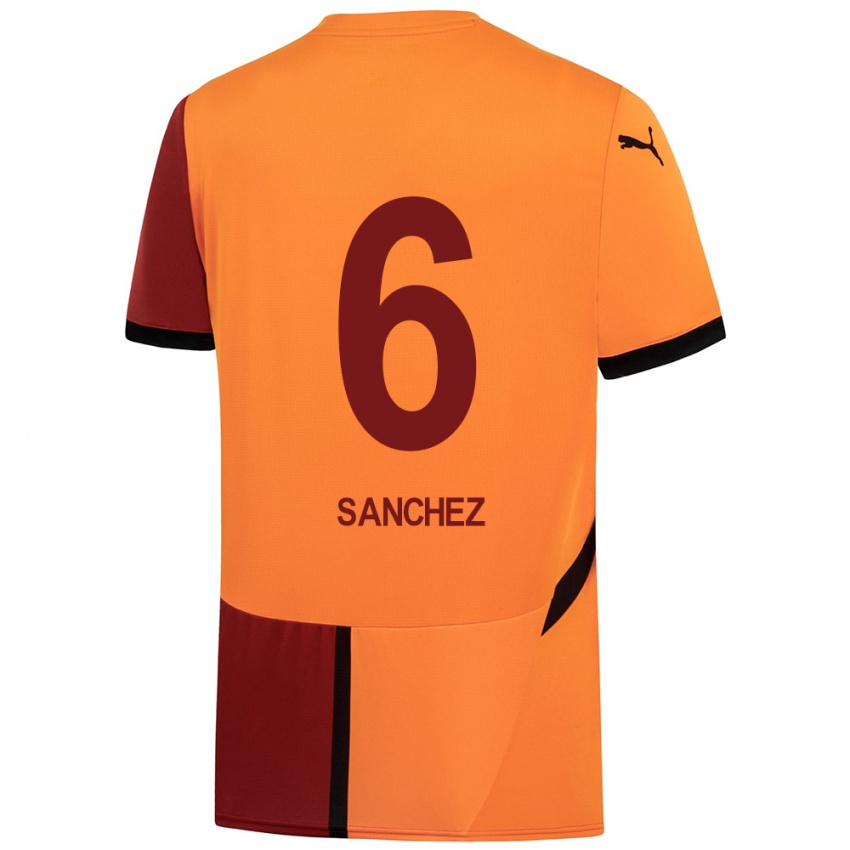 Niño Camiseta Davinson Sánchez #6 Amarillo Rojo 1ª Equipación 2024/25 La Camisa