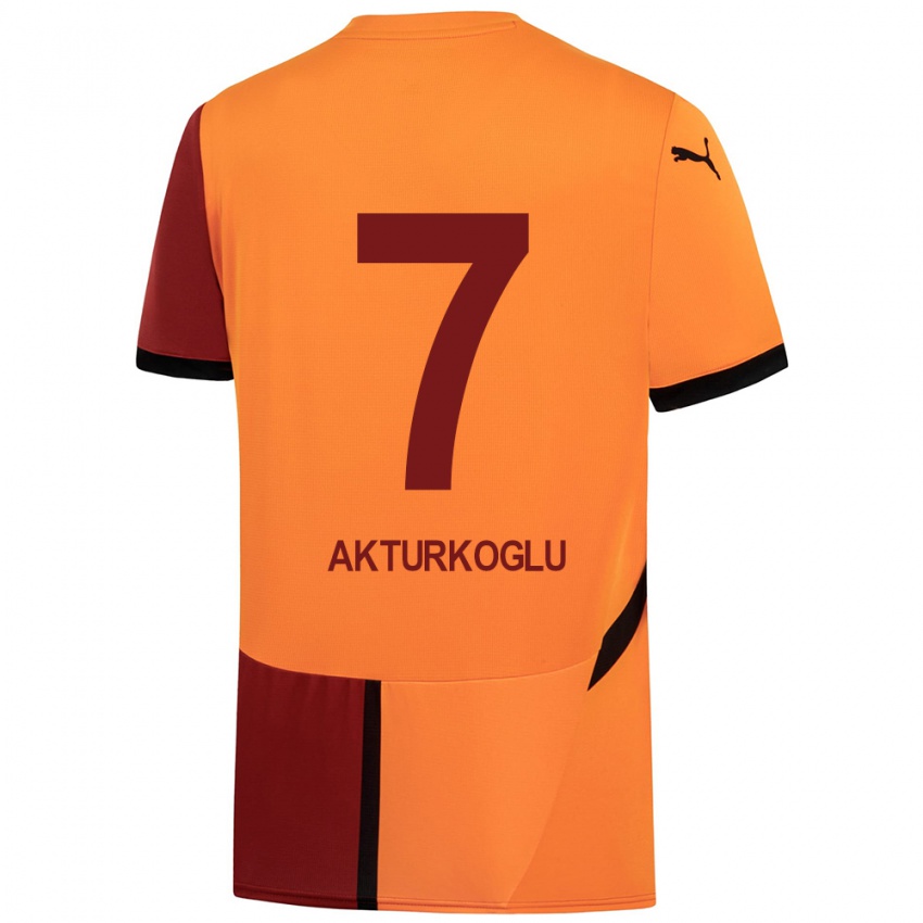 Niño Camiseta Kerem Aktürkoğlu #7 Amarillo Rojo 1ª Equipación 2024/25 La Camisa