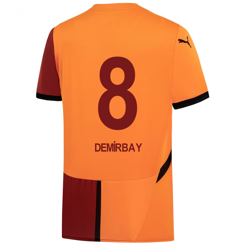 Niño Camiseta Kerem Demirbay #8 Amarillo Rojo 1ª Equipación 2024/25 La Camisa