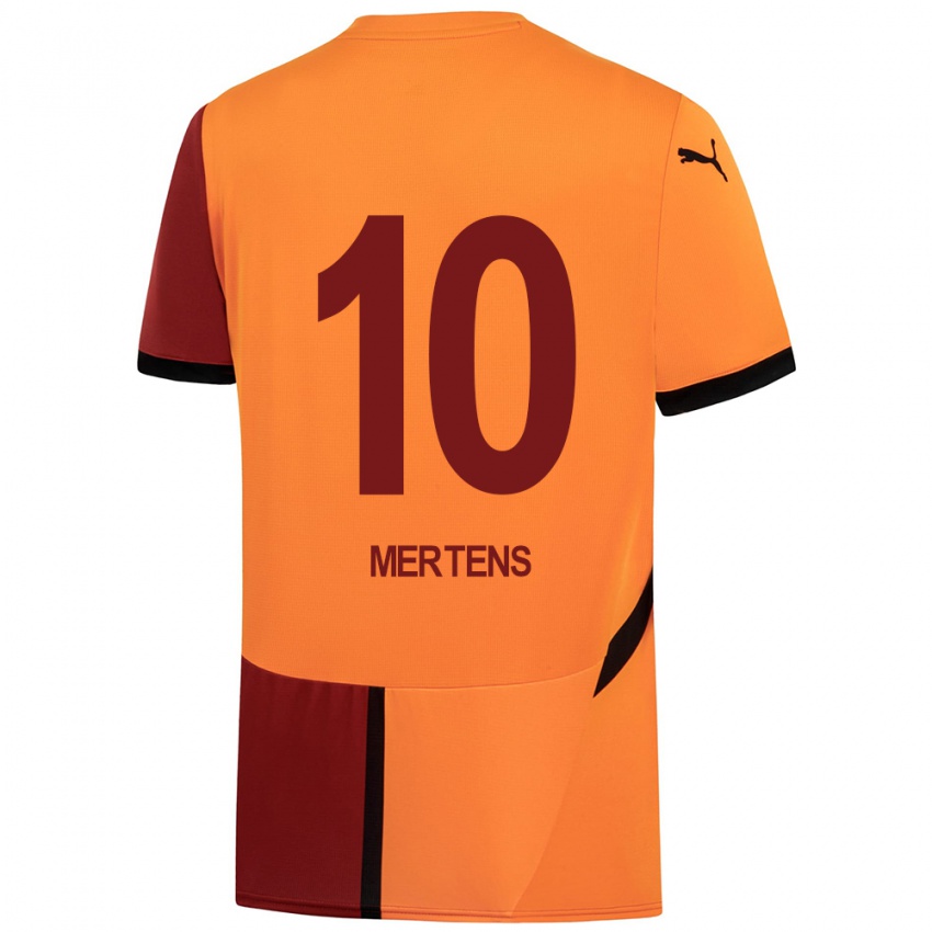 Niño Camiseta Dries Mertens #10 Amarillo Rojo 1ª Equipación 2024/25 La Camisa