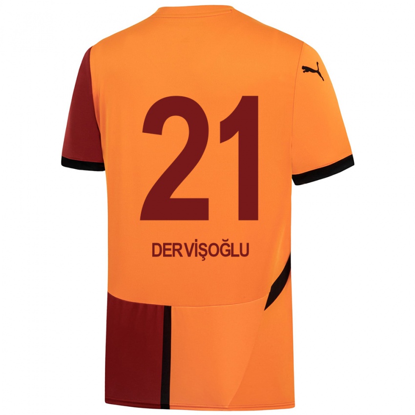 Niño Camiseta Halil Dervişoğlu #21 Amarillo Rojo 1ª Equipación 2024/25 La Camisa