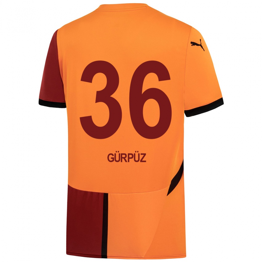 Niño Camiseta Gökdeniz Gürpüz #36 Amarillo Rojo 1ª Equipación 2024/25 La Camisa