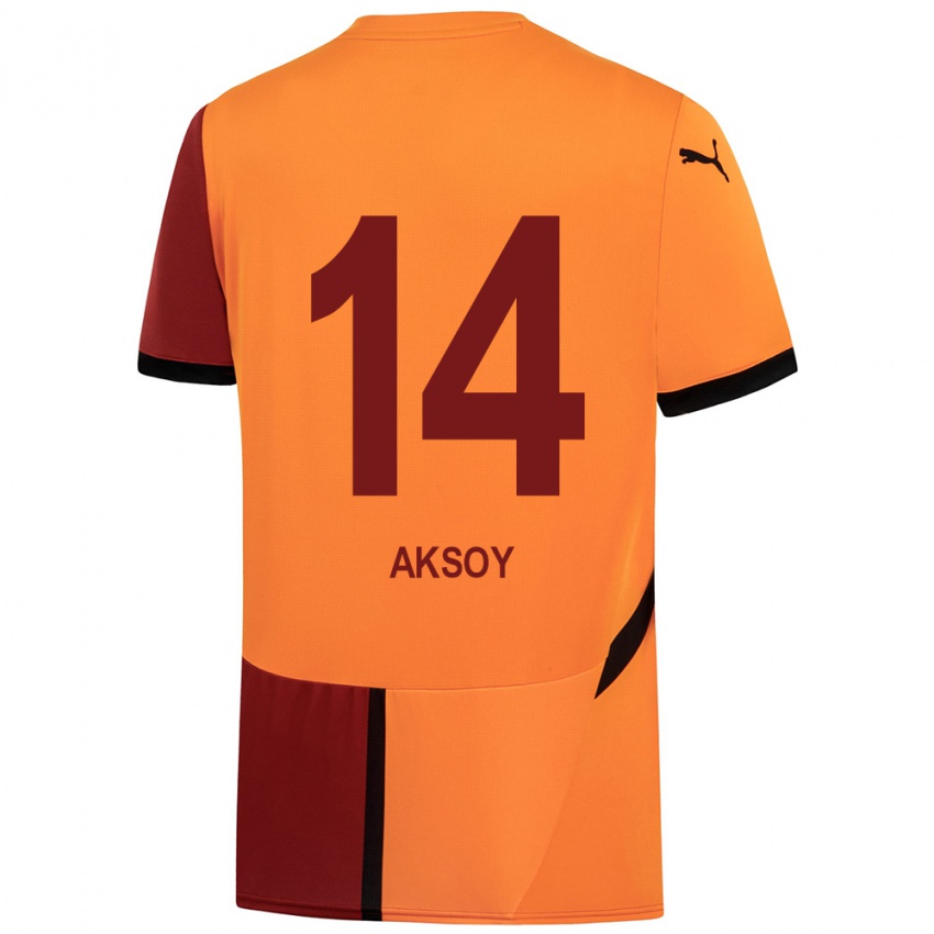 Niño Camiseta Berkan Aksoy #14 Amarillo Rojo 1ª Equipación 2024/25 La Camisa