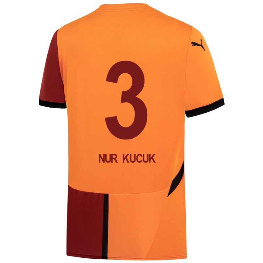 Niño Camiseta Rabia Nur Küçük #3 Amarillo Rojo 1ª Equipación 2024/25 La Camisa