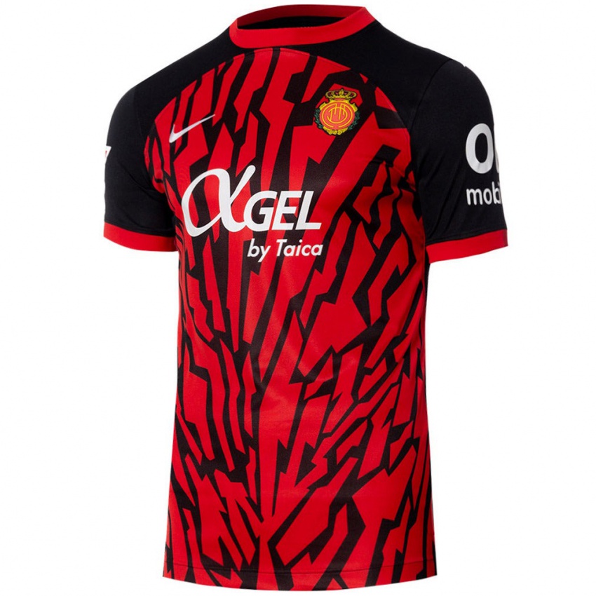 Niño Camiseta Marcos Fernández #3 Negro Rojo 1ª Equipación 2024/25 La Camisa